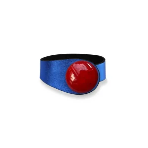 Kožený Náramek Azur + Keramický Knoflík