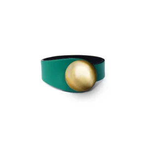 Kožený Náramek Soria Gold + Keramický Knoflík