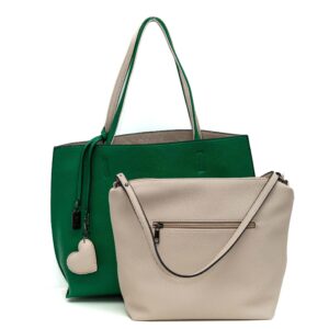 Borsa Oboustranná Taška Green&Beige