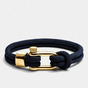 Stylový pánský náramek Alchor Platinum Navy Gold