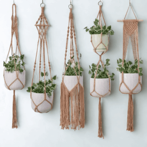 Vintage držák na květináč Macramé 5ks