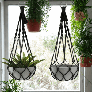 Vintage držák na květináč Macramé 2 ks