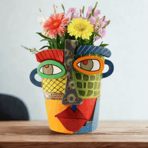 Abstraktní květináč - obličej