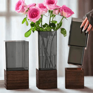 Moderní akrylových váz kouřové barvy sada 3