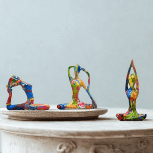 Abstraktní socha jógy 3 ks