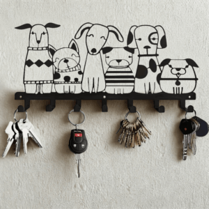 Nástěnný držák na klíče - psi