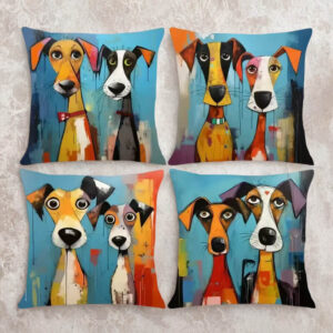 Modrý povlak na polštář pro psa 4 ks