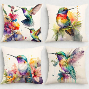 Povlaků na polštář s motivem kolibříka sada 4