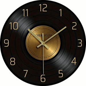 Retro nástěnné hodiny - vinylová deska