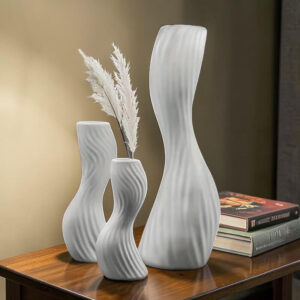 Zakřivených váz sada 3 - bílá