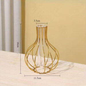 Váza ve tvaru baňky – zlatá barva